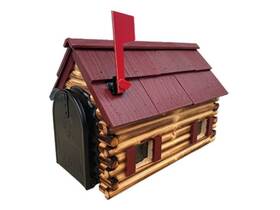 Cvc-624 Furniture Barn Usa Amish Made Log Cabin Mailbox With Windows