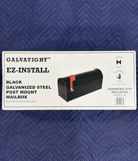 Galvatight 096528001735 Galvanized Steel Medium Post-mount Mailbox In Black New Box