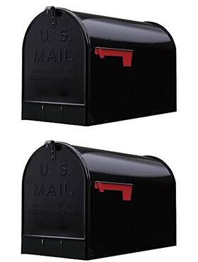 St20 Gibraltar 757538052314 Stanley Extra-large Capacity Galvanized Steel Black Post-mount Mailbox