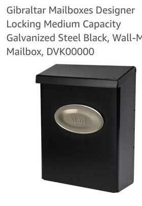 Dvmk00000 Gibraltar Galvanized Steel Wall Mount Security Mailbox Townhouse Black