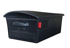 Gibraltar Mailboxes 695641504316 Mailbox Mailsafe Large Capacity Rust Proof Plastic Black Post Mount