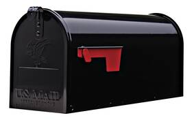 724866 Gibraltar Mailboxes Elite Medium Capacity Galvanized Steel Black Post-mount