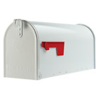 T1s00w00 Gibraltar Mailboxes Classic Medium Steel Post Mount Mailbox White