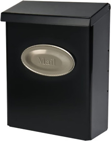 Gibraltar Mailboxes Designer Locking Medium Capacity Galvanized Steel Black Wal