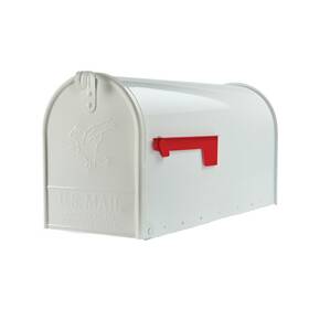 E1600wam Gibraltar Mailboxes Elite Classic Galvanized Steel Post Mount White Mailbox