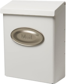 Gibraltar Mailboxes Locking Medium Capacity Galvanized Steel White 9.7x4.4x12.6inch