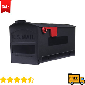 Gibraltar Mailboxes Patriot Medium Capacity Rust-proof Plastic Black Post-mount