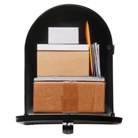 Gibraltar Mailboxes Stanley Black Color Extra Large Steel Post Mount Mailbox