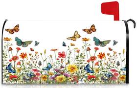 Y10syz-46x53kll01188ndm Gicdsu Butterfly And Flower Mailbox Covers Magnetic Standard Size 21x18 Inch Colorf