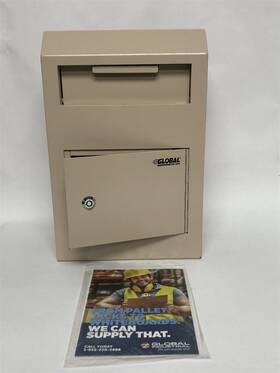 493392 Global Industries Beige Wall-mount Depository Box - 10 X 4.25 15 Inch