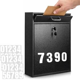 Goxtbbw Yy002 Steel Locking Wall Mount Mailbox For Outside Secure Black Mail Box With Key