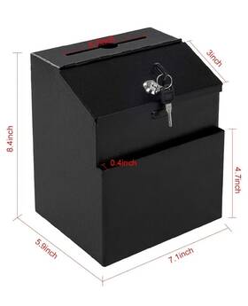 Gracia 786411066322 Suggestion Box With Lock Wall Mountable Donation Ballot Voting