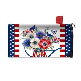 Alk-20230425-patriotic02 Granbey 4th Of July Patriotic Mailbox Cover Magnetic Standard Size 18x21ftft Independence