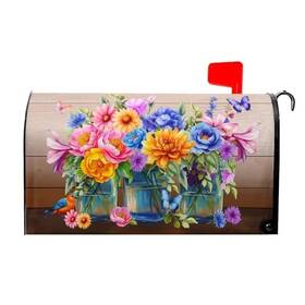 Granbey Qfpqfp8qubkry 250109 Spring Summer Flowers Mailbox Cover Magnetic Large Size 21 Inch X25 Welcome