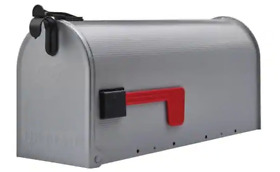 202256755 Grayson Gray Medium Steel Post Mount Mailbox
