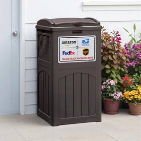 Greesum 760606830899 33 Gallon Package Delivery Box For Outside Waterproof Resin Garbage Bin With