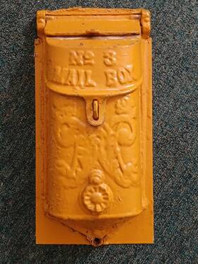 353-361 Griswold Antique Cast Iron No. 3 Mail Box With Peep Hole Cover 1900s Old Mailbox