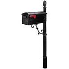 6450340 Group Cast Mailbox Aluminium Post Solar Black