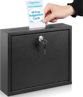 Gtlight 711181099850 Kyodoled Suggestion Box With Lock And Slot Wall Mounted Small Mailbox For Offic