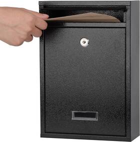 Gtlight 744110982176 Key Lock Mail Boxes Outdoor Locking Wall Mount Mailbox Security Drop Box 12