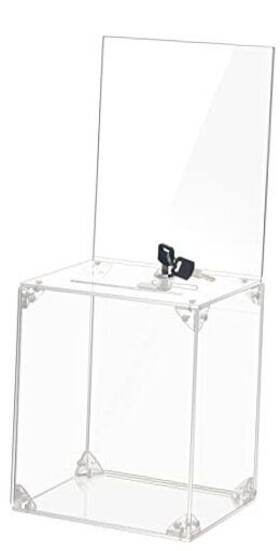 P0258 Gtlight Large Acrylic Donation Box High Suggestion With Slot Tall Clear 1 Pack