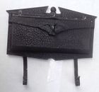 Hammered Aluminum Mailbox Lockable Paper Emblem Mount Eagle Wall Holder Vintage