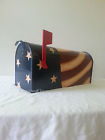Handpainted Us Handcrafted Primitive Americana Mailbox Flag