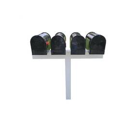 Hp-1w4l Handy Post For 4 Mailboxes 42 Inch X 45 5 Vinyl Sleeve In White