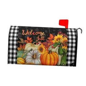 99p-gm Harooni Autumn Fall Pumpkins Magnetic Mailbox Covers Standard 21x18 Inch Welcome