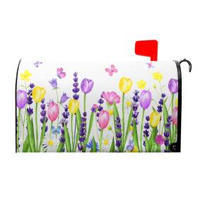 Pqfpqf23121988uae8h1 Harooni Spring Summer Flowers Mailbox Cover Magnetic Standard Size 21x18 Inch