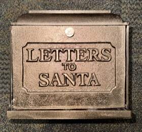 324-01-0329 Hearth & Hand With Magnolia And Letters To Santa Bronze Metal Wall Mounted Mailbox