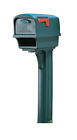 Heavy Set Mailbox Green Post Large Door Combo Rear Duty Plastic