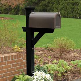 Highwood 313098526513 Hazleton Recycled Plastic Mailbox Post In Black
