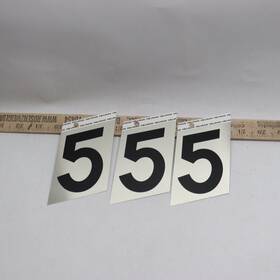 840562 Hillman 3-pk Angle-cut Number 5 Aluminum Black 3 Inch