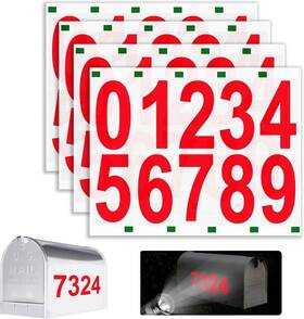 Tiezhi-01 Hiqu And Hist Reflective Mailbox Numbers 4 Sets Large 0-9 Self Adhesive Number Stickers Addr