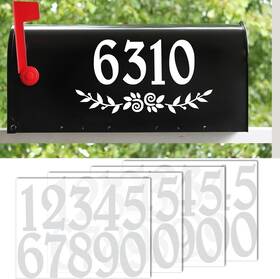 Hlartnet 313023919953 4 Inch Reflective White Mailbox Numbers Stickers Set Waterproof Rustic Mailbo