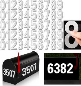 15-number Hlartnet 805110046609 White Mailbox Numbers Reflective - 5 Sets 3 Inch
