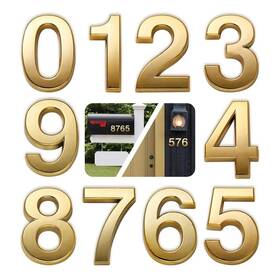 H19859 Hopewan Mailbox Numbers 2 Inch Door Address 10 Pack Brass
