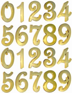 Hopewan Qx2501 2 Inch Mailbox Address Numbers Apartment X 1.2 0.3 Inches Gold