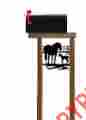 Horse154 Unbranded Equestrian Gifts-horse Cedar Log Mailbox Post Horses-farm Ranch