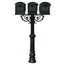Hpws3-700-lm Qualarc Hanford Black Triple Mailbox Post Mount With 814728016317