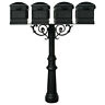 Hpws4-800-lm Qualarc Hanford Black Quad Mailbox Post Mount With 814728016393
