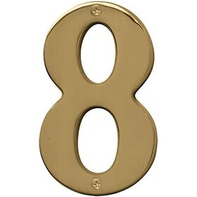 Br-51pb-8 Hy-ko Products Br-51pb 8 Prestige House Number Eight 5inch High Polished Brass