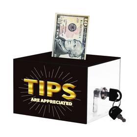 Idealmuzik 799793023685 Acrylic Tip Collection Jar Donation Suggestion Box For Money Storage Containe