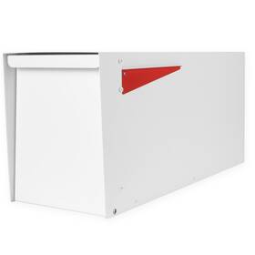 Ilyapa 840013437192 Modern Mailbox For Post Mount - White With Door Heavy Duty Powder Coate