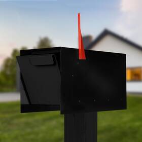 Ilyapa 840013438083 Modern Design Mailbox Black Powder Coated Tab Pull Handle Steel Heavy Duty