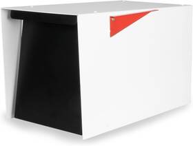 Ilyapa 840013439110 Modern Mailbox For Post Mount - White With Black Door Heavy Duty Powder Coate