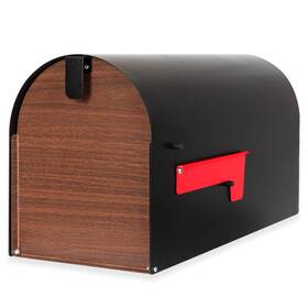 Ilyapa 840013439639 Black Modern Mailbox Post Mount - Mailboxes For Outside Heavy Duty Metal Ma