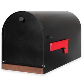 Ilyapa 840013439646 Black Modern Mailbox Post Mount - Mailboxes For Outside Heavy Duty Metal Ma