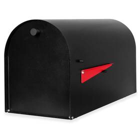Ilyapa 840013439660 Black Modern Mailbox Post Mount - Mailboxes For Outside Heavy Duty Metal Ma